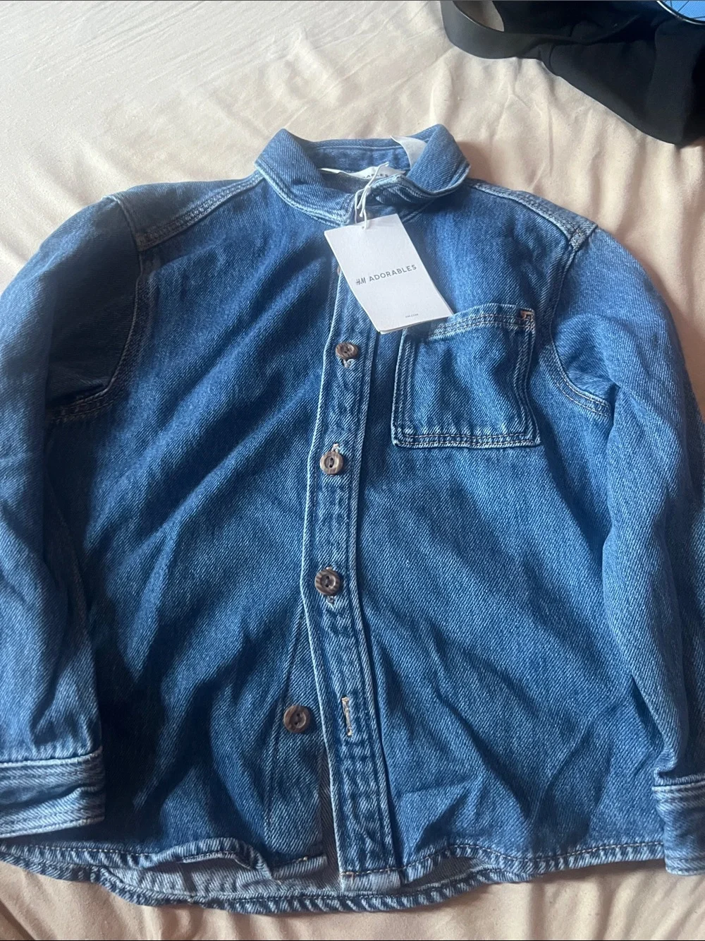Kids Denim Shirt Jacket in Blue by